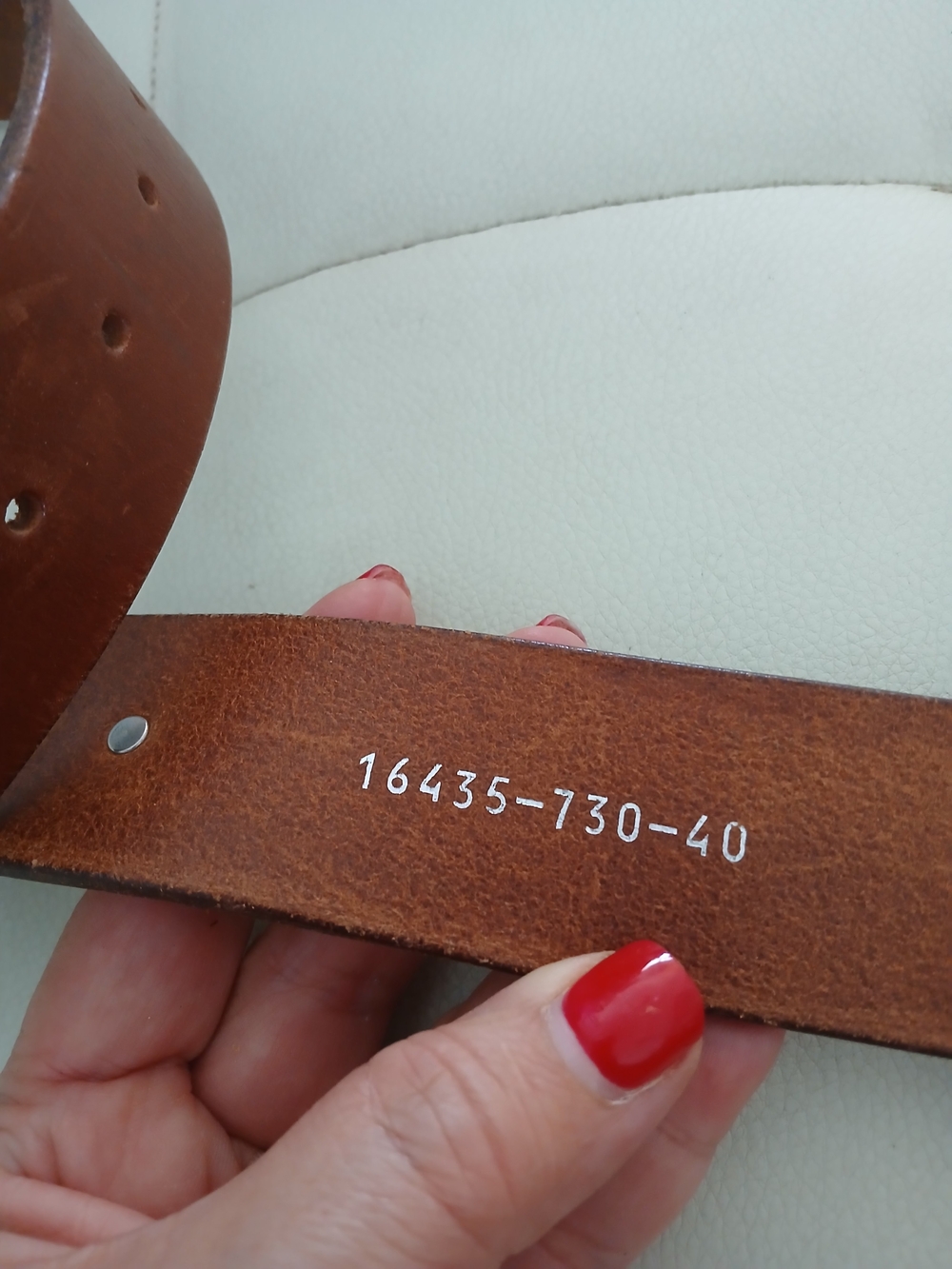 Brown Leather Belt with Silver-tone Conchos - Picture 4 of 7